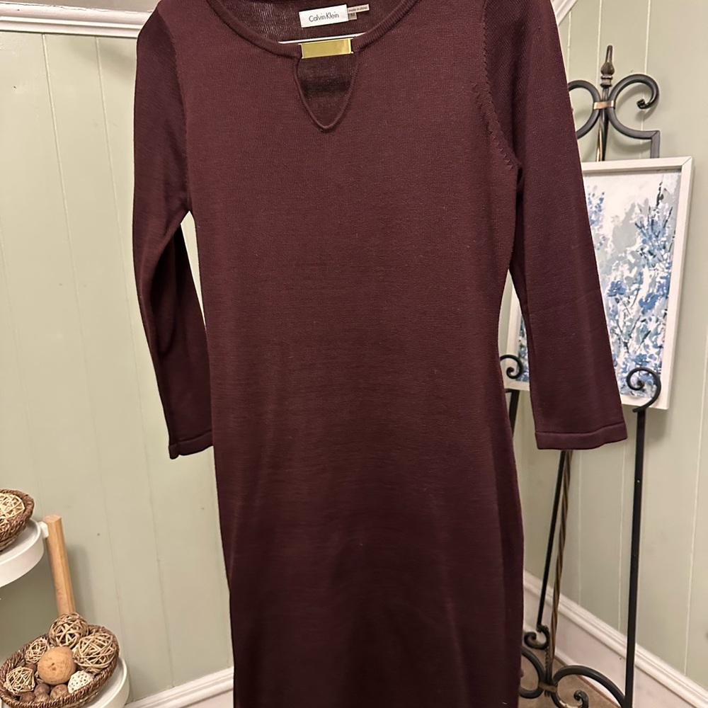 Calvin Klein Women's Burgundy Dress